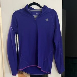 Adidas Purple Half-Zip fleece Pullover with Pink Trim